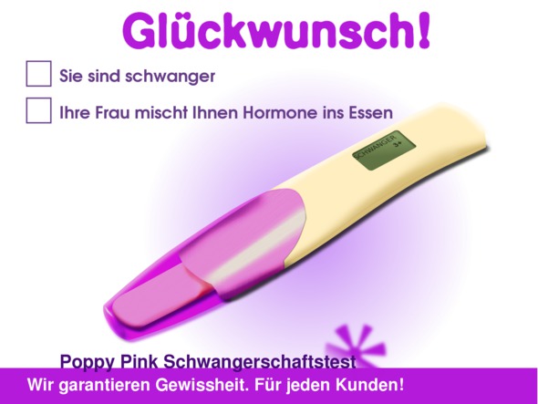 Poppy Pink Schwangerschaftstest