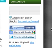 2. Wenn ihr ausgeloggt seid, könnt ihr euch mit einem einfachen Klick auf den Login-Anbieter bei uns einloggen