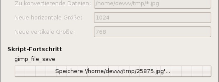 Skript-Fu: Mehrere Bilder skalieren